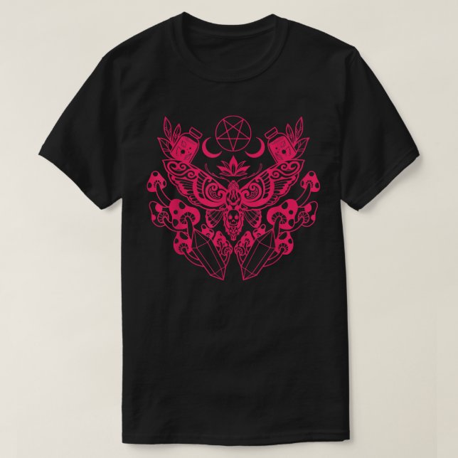 Moth Viking Pagan Wicca T-Shirt (Design Front)
