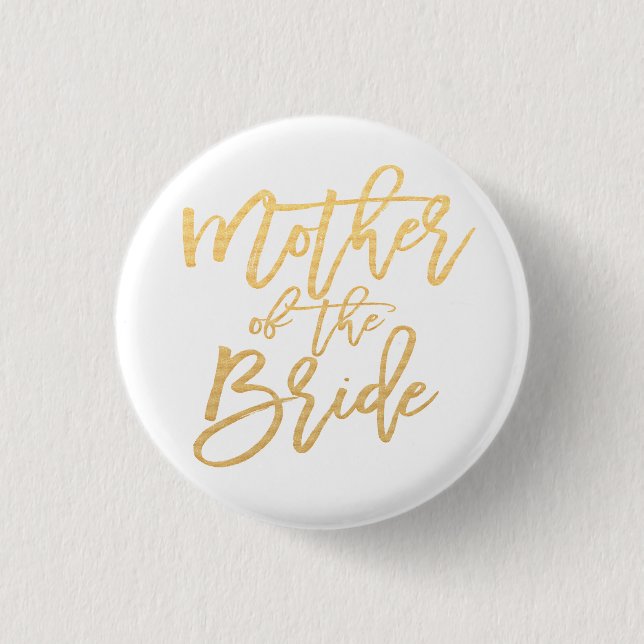 Mothe of the bride calligraphy 3 cm round badge (Front)