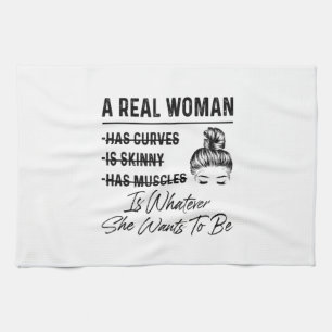Mother A Real Woman Birthday Tea Towel