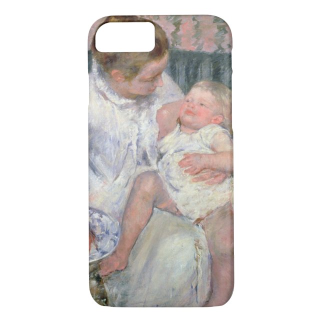 Mother about to Wash her Sleepy Child, 1880 (oil o Case-Mate iPhone Case (Back)