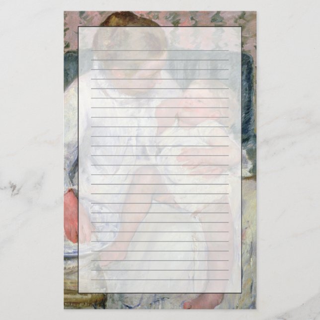 Mother about to Wash her Sleepy Child, 1880 (oil o Stationery (Front)