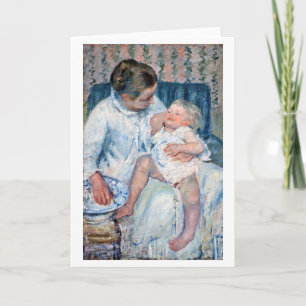 Mother About to Wash Her Sleepy Child, Cassatt Card