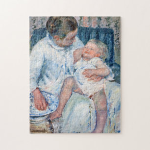Mother About to Wash Her Sleepy Child, Cassatt Jigsaw Puzzle