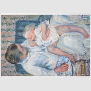 Mother About to Wash Her Sleepy Child, Cassatt Tissue Paper