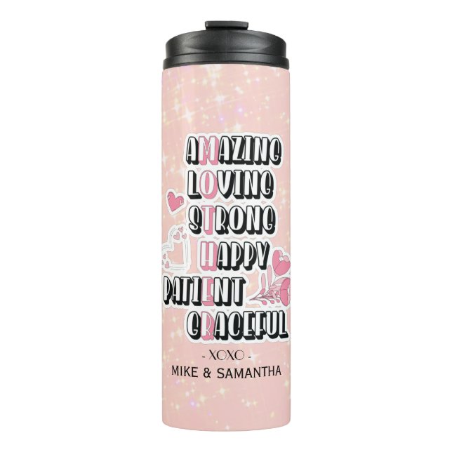 Mother Acronym | Floral | Mother's Day Gift Thermal Tumbler (Front)
