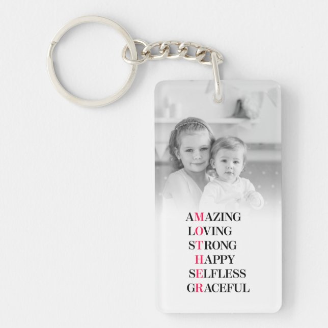 Mother Acronym Photo Key Ring (Front)