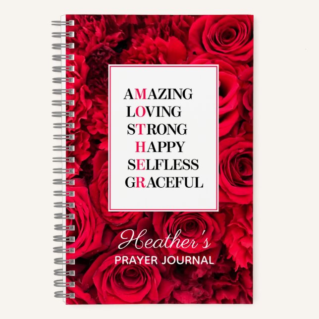 Mother Acronym Red Roses Prayer Journal (Front)