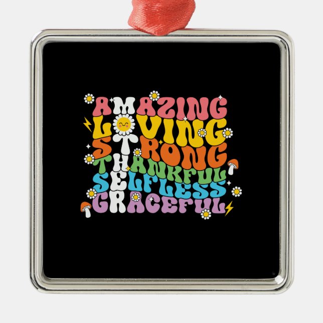 Mother Amazing Loving Retro Mama Metal Tree Decoration (Front)