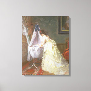 Mother and Baby, 1869 (oil on panel) Canvas Print