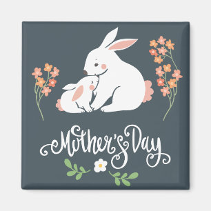 Mother and Baby Bunny Mother's Day Magnet