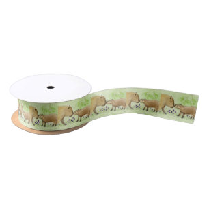 Mother and Baby Capybara Satin Ribbon