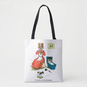 Mother and Baby Cat, Louis Wain Tote Bag