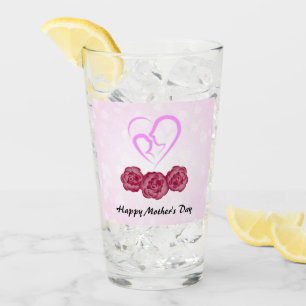 Mother and Baby Child Carnation Mother's Day Glass