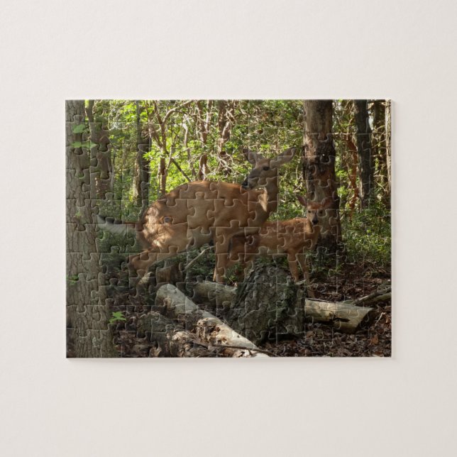 Mother and Baby Deer at Shenandoah National Park Jigsaw Puzzle (Horizontal)