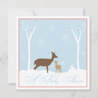 Mother and Baby Deer Baby Shower Invitation