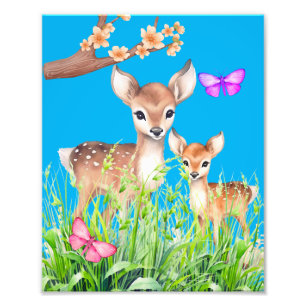 Mother and Baby Deer Photo Print