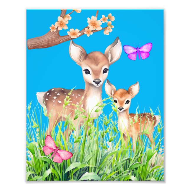 Mother and Baby Deer Photo Print (Front)