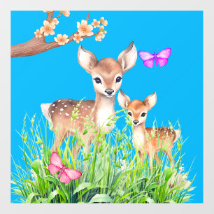 Mother and Baby Deer Window Cling