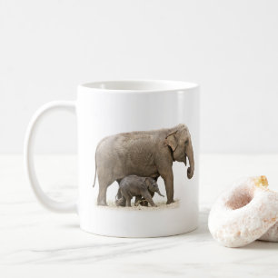 Mother and Baby Elephant Coffee Mug