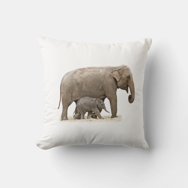 Mother and Baby Elephant Cushion (Front)
