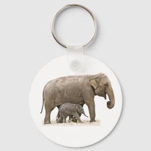 Mother and Baby Elephant Key Ring