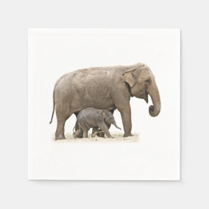 Mother and Baby Elephant Napkin