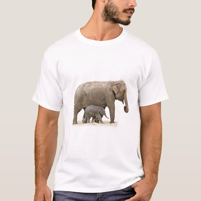 Mother and Baby Elephant T-Shirt (Front)