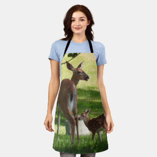 Mother and baby Fawn, Whitetail Deer Apron