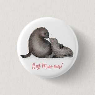 Mother and baby fur seal 'Best mum ever' badge
