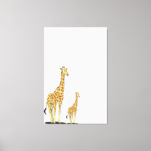 Mother and Baby Giraffe – A Gentle Bond Canvas Print