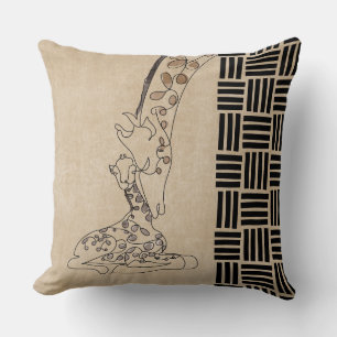 Mother and Baby Giraffe Stylish Modern Cushion