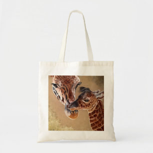 Mother and Baby Giraffe Tote Bag