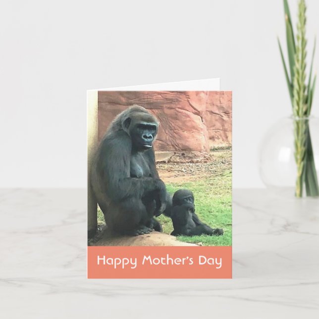 Mother and Baby Gorilla Mother's Day Card (Front)