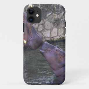Mother and Baby Hippo Greeting iPhone 11 Case