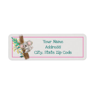Mother And Baby Koalas Return Address Label