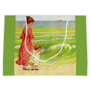 mother and baby on the beach large gift bag