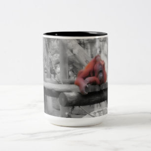 Mother and Baby Orangutan Two-Tone Coffee Mug