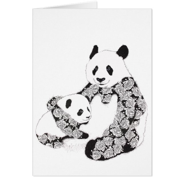 Mother and Baby Panda Illustration (Front)