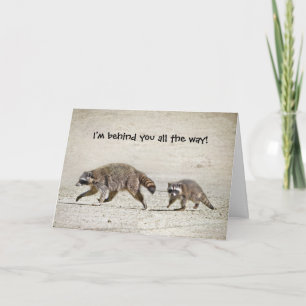 Mother and Baby Racoon Card