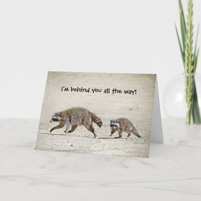 Mother and Baby Racoon Card (Front)