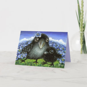 Mother and baby raven card
