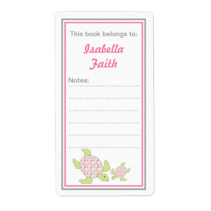 Mother and Baby Sea Turtles bookplates baby shower