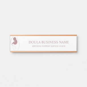 Mother and Baby Silhouette Branding Door Sign