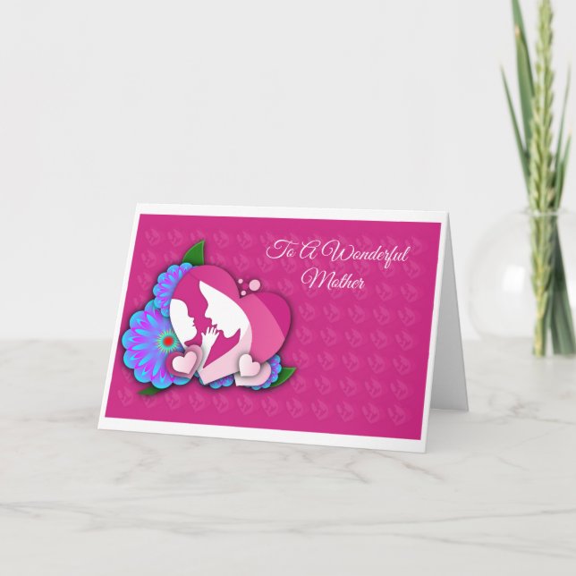 Mother And Baby Silhouette Greeting Card (Front)