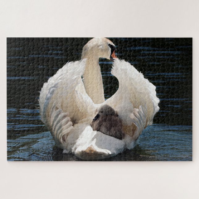 mother and baby swan puzzle  (Horizontal)