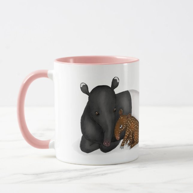Mother and baby tapir 'Best mum ever' mug (Left)
