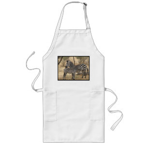 Mother and Baby Zebra Long Apron