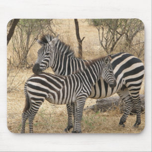 Mother and Baby Zebra Mouse Pad