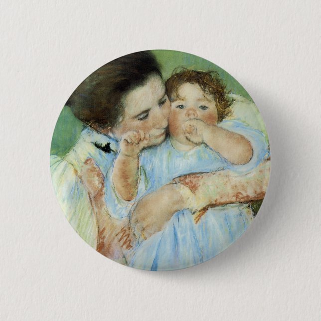 Mother and Child 6 Cm Round Badge (Front)