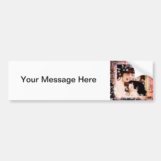 Mother and Child by Gustav Klimt Collage Bumper Sticker (Front)